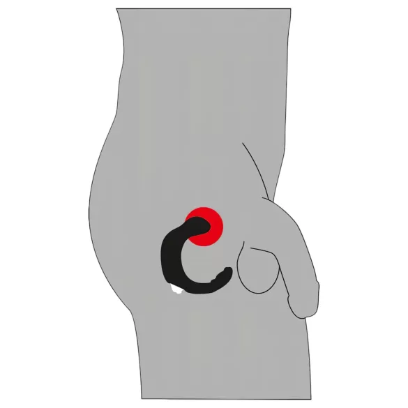 Rebel - vibrator za prostatu zakrivljen - crni