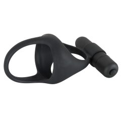 Black Velvet - vibrirajući prsten za penis i testise (crni)