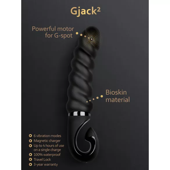 Gvibe - vibrator za G-točku - vodootporan, akumulatorski silikon - crni
