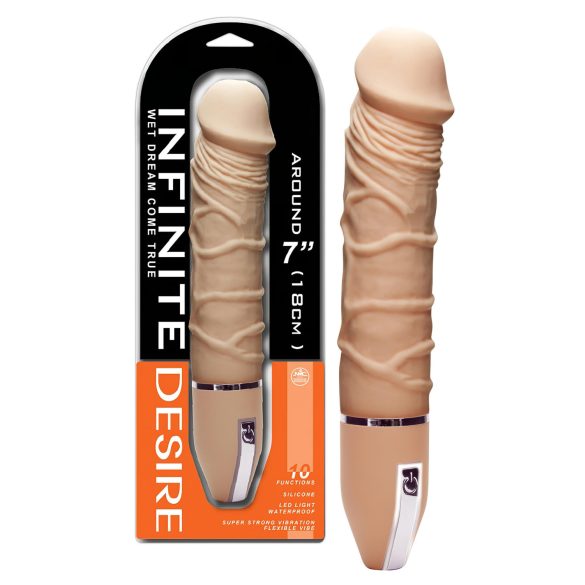 Infinite Desire - Silikonski Vibrator s 10 Ritmova (Natural)