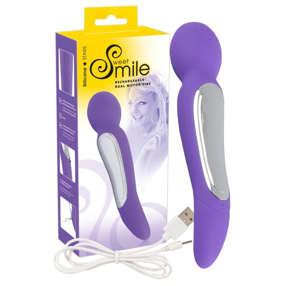 SMILE štapić - Dvostruki masažni vibrator (ljubičasti)