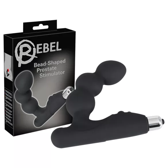 Rebel - vibrirajući masažer prostate s kuglicama - crni