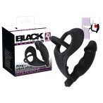   Black Velvet - penis analni vibrator s prstenom za penis i testise (crni)
