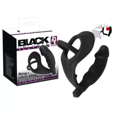   Black Velvets - analni vibrator s prstenom za penis i testise - crni