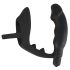 Black Velvet analni vibrator s prstenom za penis i testise (crni)