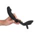 Black Velvet analni vibrator s prstenom za penis i testise (crni)