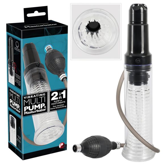 You2Toys - 2u1 - penis pumpa i masturbator (prozirno)