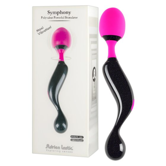 Adrien Lastic Symphony - punjivi vibrator za masažu (crno-ružičasti)
