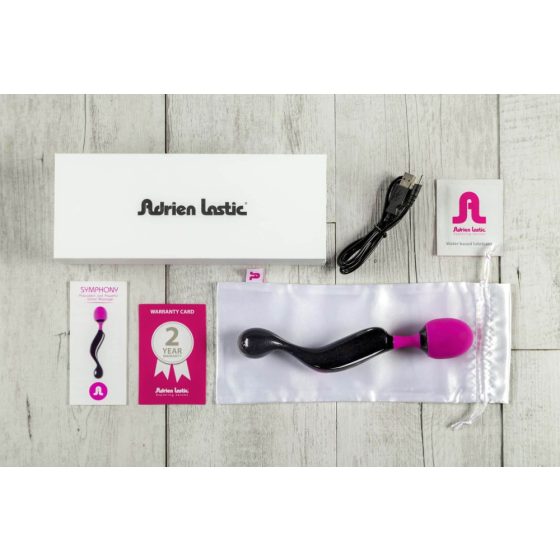 Adrien Lastic Symphony - punjivi vibrator za masažu (crno-ružičasti)