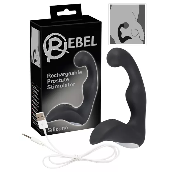 Rebel - vibrator za prostatu na punjenje - crni