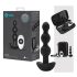 b-Vibe - trostruki analni vibrator s perlicama (crni)