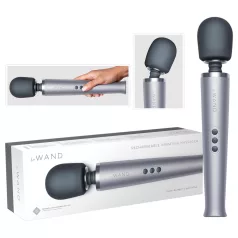   le Wand - masažer vibrator na baterije - ekskluzivan srebrni silikon