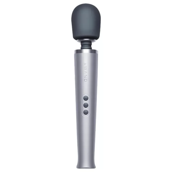 le Wand - masažer vibrator na baterije - ekskluzivan srebrni silikon