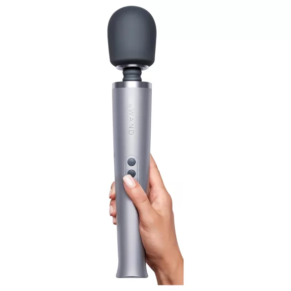 le Wand - masažer vibrator na baterije - ekskluzivan srebrni silikon