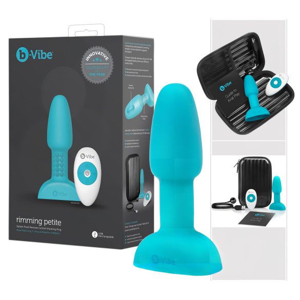 b-Vibe Rimming - rotirajući analni vibrator s kuglicama (tirkiz)