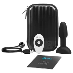   b-Vibe Rimming - analni vibrator s rotirajućim kuglicama - crni