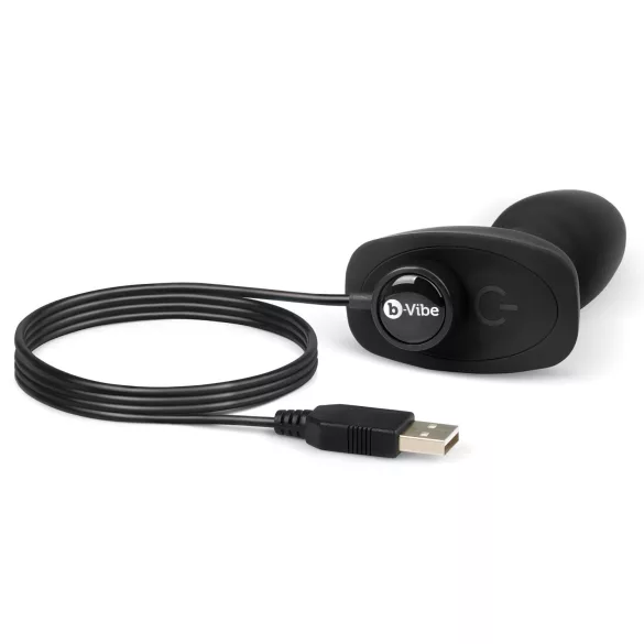 b-Vibe Rimming - analni vibrator s rotirajućim kuglicama - crni