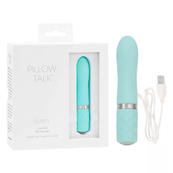 Pillow Talk Flirty - vibrator štapić na punjenje - tirkizna