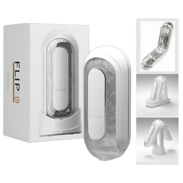 TENGA Flip Zero - bijeli vibrirajući masturbator