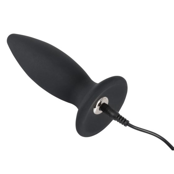 Black Velvet M - punjivi, srednji analni vibrator - normalan (crni)