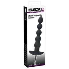 Black Velvet - punjivi analni vibrator s 5 kuglica (crni)