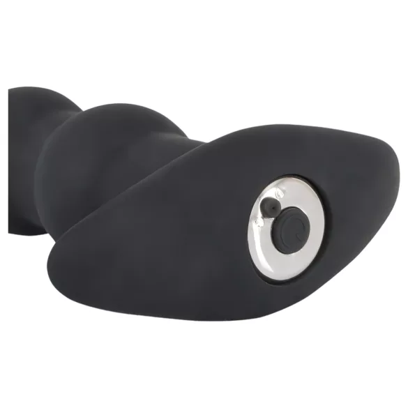 Black Velvets - analni vibrator s 5 kuglica na punjenje - crni