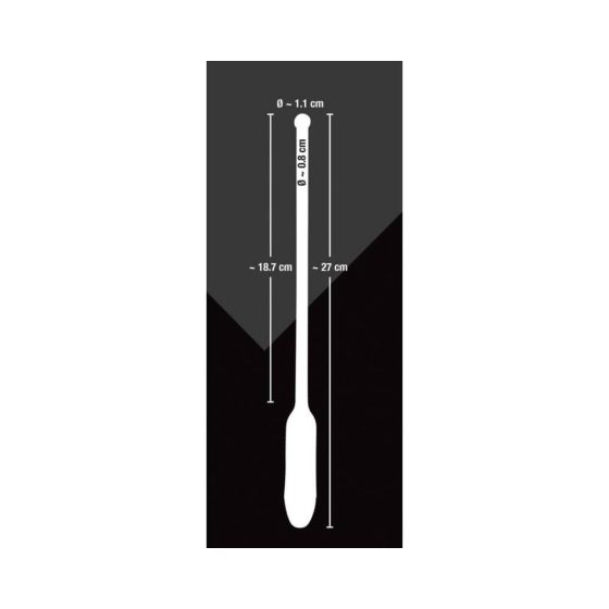 You2Toys DILATOR - dugi, silikonski uretralni vibrator - crni (8-11 mm)
