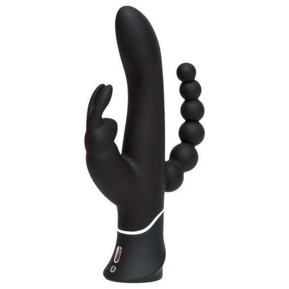 Happyrabbit Triple - vibrator s akumulatorom za klitoris i analnu stimulaciju (crni)