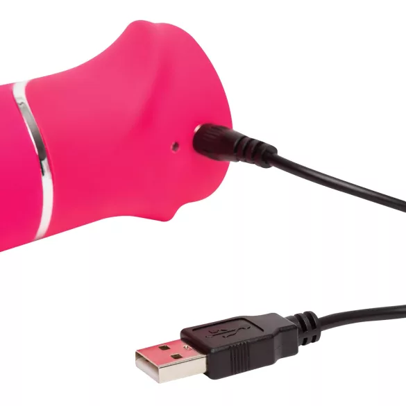 Happyrabbit Thrusting - vibrator za g-točku i klitoris s baterijom - rozi