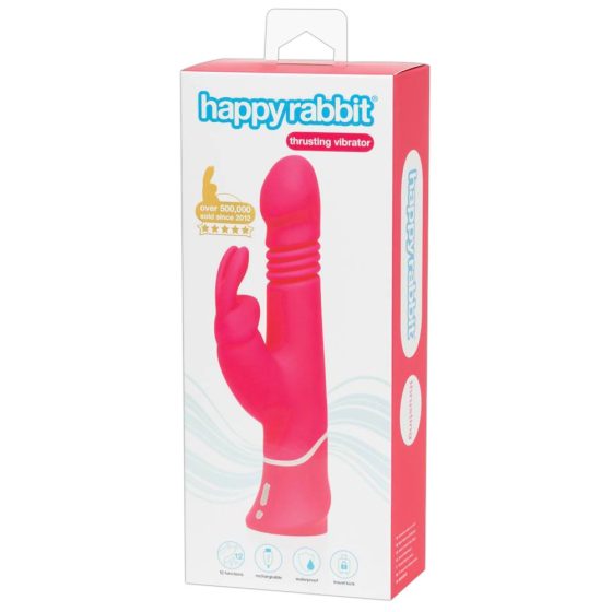 Happyrabbit Thrusting - vibrator za zabadanje s klitorisnom polugom na baterije (ružičasti)