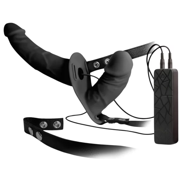 Double Thruster - strap-on dvostruki vibrator - crni