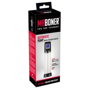 Mister Boner Workout - bežična, automatska pumpa za penis (prozirno-crna)