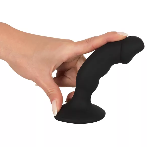 Black Velvets - analni vibrator s penis oblikom na punjenje - crni