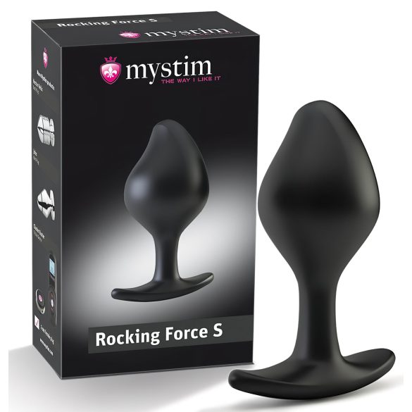 mystim Rocking Force S - elektro analni čepić - mali (crni)