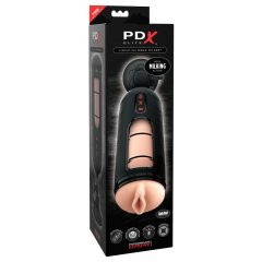   PDX Elite Mega Milker - vibrirajuća umjetna maca za mužnju penisa (crna)