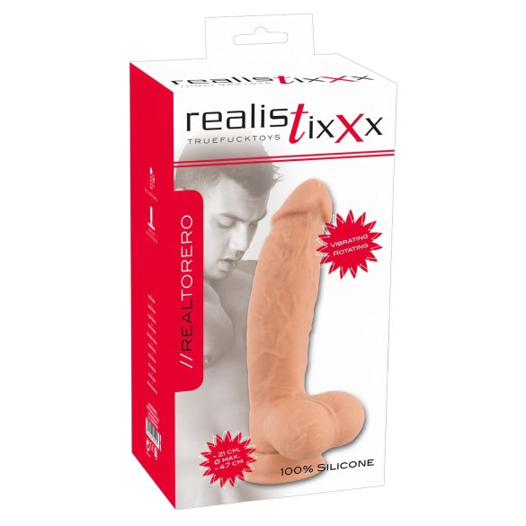 Realistixxx Torero - Rotirajući vibrator s vakuumom, 22 cm, punjivi