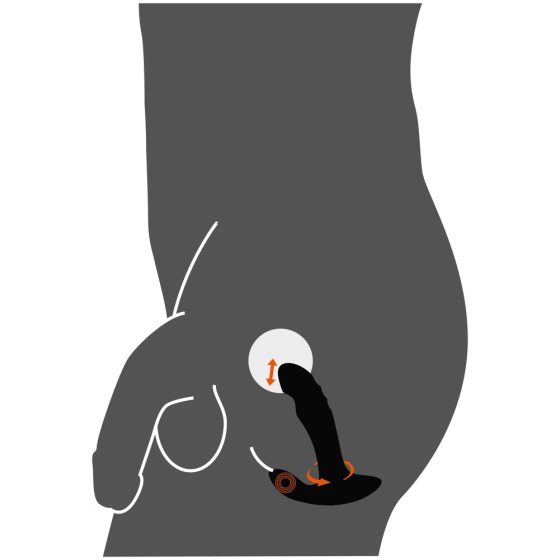 Rebel - punjivi, rotirajući biserni vibrator za masažu prostate (crni)