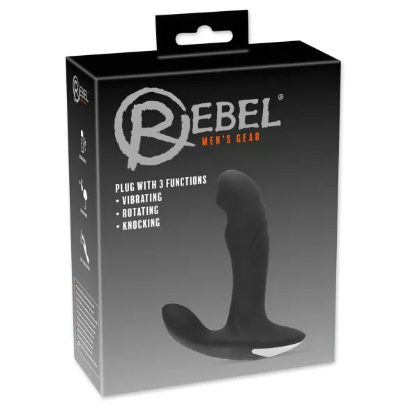 Rebel - masažer prostate s rotirajućim perlicama vibrator - crni