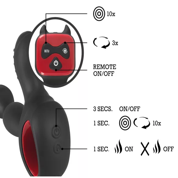 You2Toys - vibrirajući masažer prostate s rotacijom i grijanjem - crni