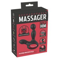   You2Toys masažer - bežični rotirajući vibrator prostate koji grije (crni)
