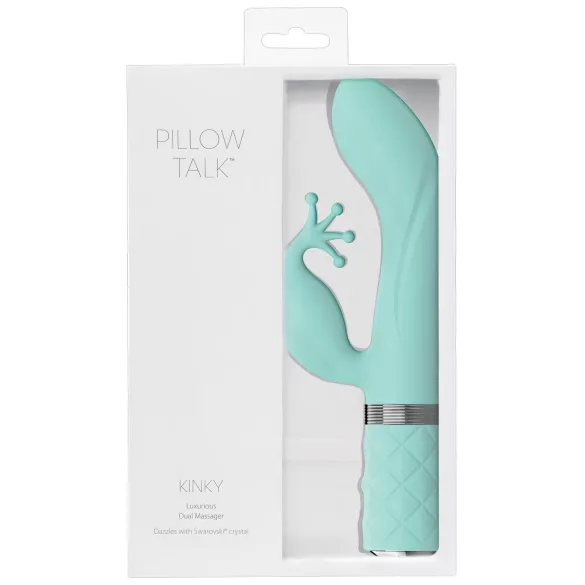Pillow Talk Kinky - akumulatorski G-točka vibrator s 2 motora (tirkizni)