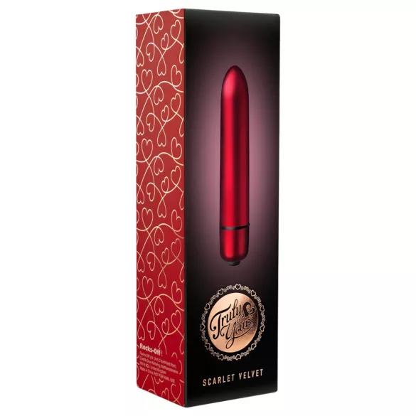Scarlet Velvet - mini vibrator u obliku ruža - 10 funkcija - crveni