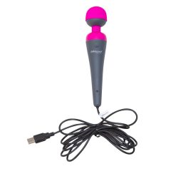   PalmPower Wand - USB masažni vibrator s power bankom (rozo-siva)