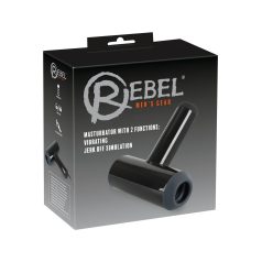 Rebel - punjivi, pomični vibrator masturbator (crni)