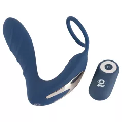 You2Toys - analni vibrator s prstenom za penis - plava