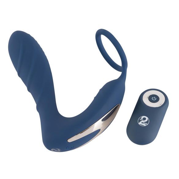 You2Toys Prostata Plug - analni vibrator s penis prstenom (plavi)