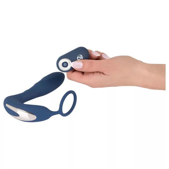 You2Toys - analni vibrator s prstenom za penis - plava