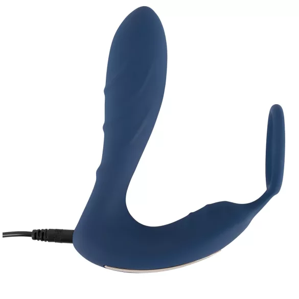 You2Toys - analni vibrator s prstenom za penis - plava