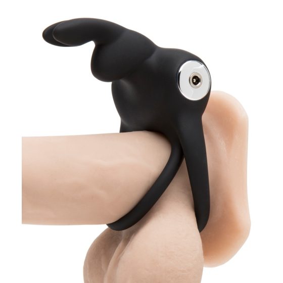 Happyrabbit Cock - vodootporni, punjivi prsten za penis i testise (crni)