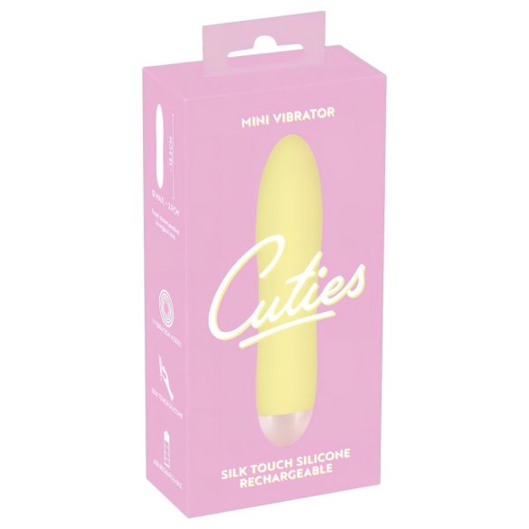 Cuties Mini Yellow - akumulatorski, silikon vibracijski štapić (žuti)